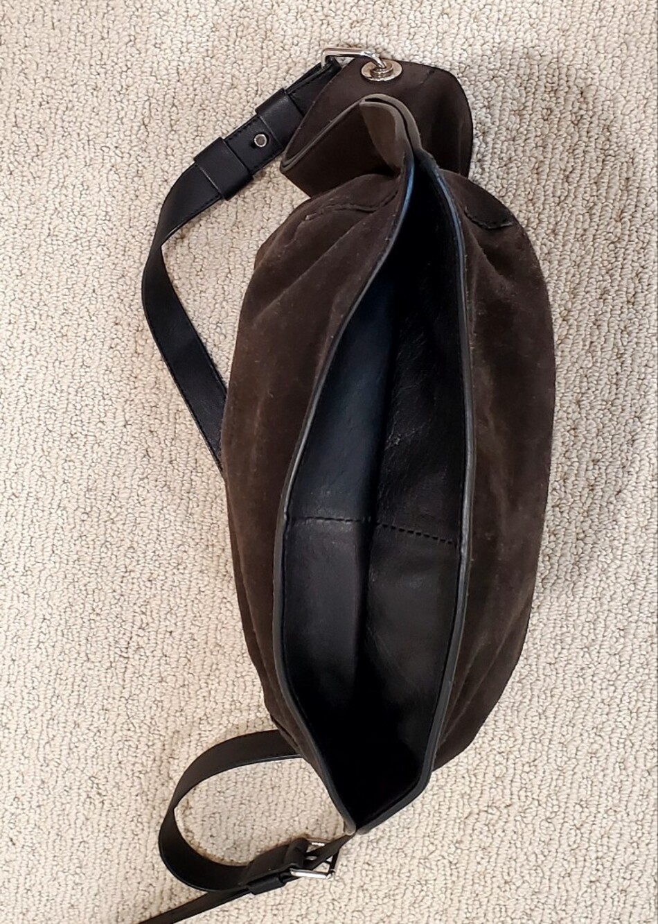 Proenza Schouler Chocolate Suede Convertible Soft Sided Smart Crossbody Bag - Picture 6 of 15